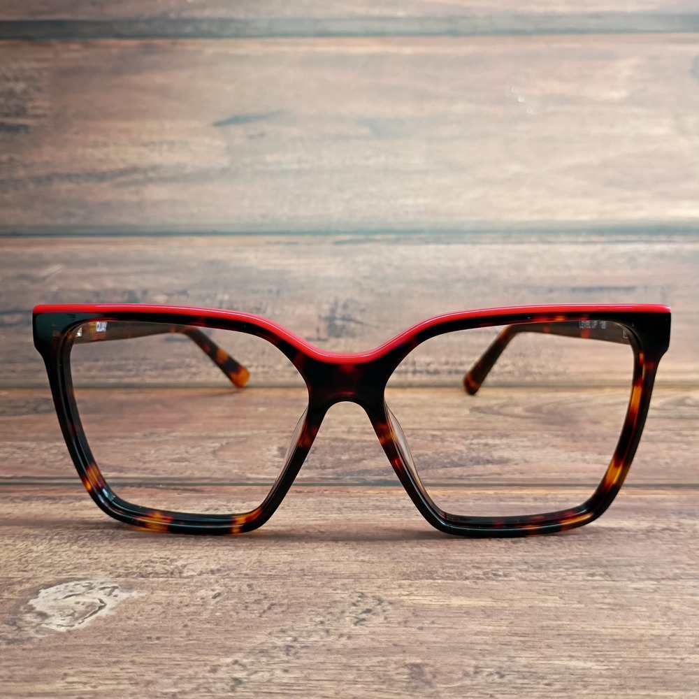 Quay Level Up 126 Tortoise Shell and Red Square Eyeglass Frames